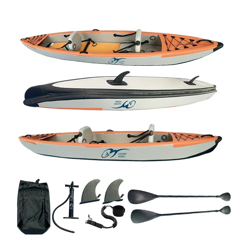 2 Sit-in Kayaks Inflatable Portable Fishing Canoe Double Paddles Travelling Boat Drop Stitch Inflat Kayak Kayaks Pedal